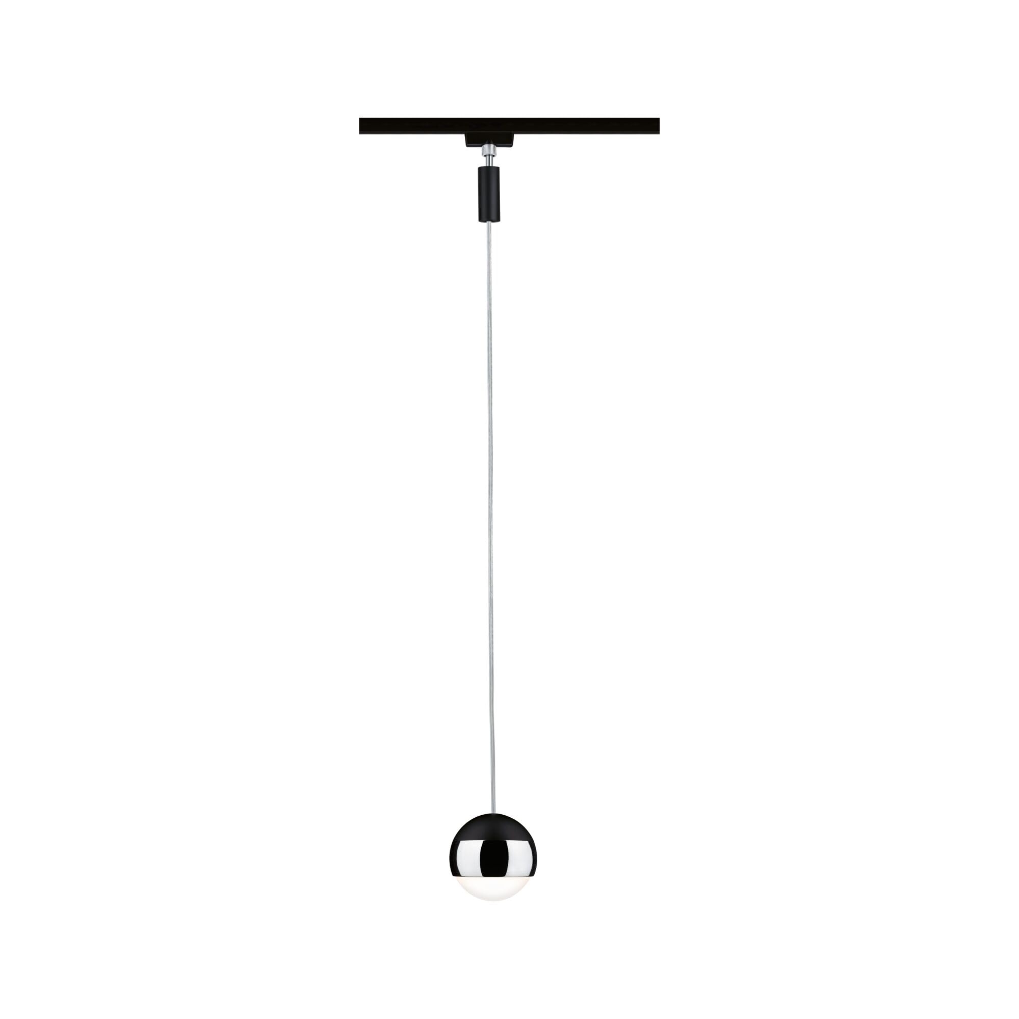 Paulmann 96808 Capsule II URail LED Pendant 400lm 6.3W 2700K dimmable 230V Black matt, Chrome Rail System