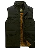 Vcansion Men's Winter Warm Puffer Vest Quilted Padded Sleeveless Jacket Black US L/Asian 3XL