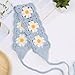 ClawsandPaws Daisy Crochet Headbands Hairbands, Hair Scarf for Women Girls, Knitted Floral Hair Accessories for Hair Styling/Festival/Holiday, Cottagecore Aesthetic (Light Blue)