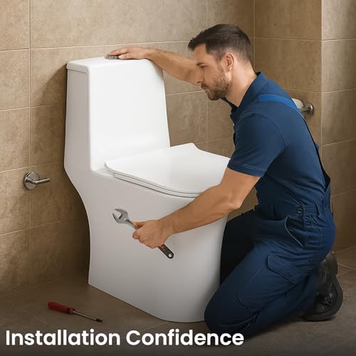 Image of KrissKross One-Piece Ceramic Western Toilet, Dual-Flush Water-Saving, Soft-Close Seat, Rimless Hygienic Design, Compact Elongated Bowl, Floor-Mounted, White