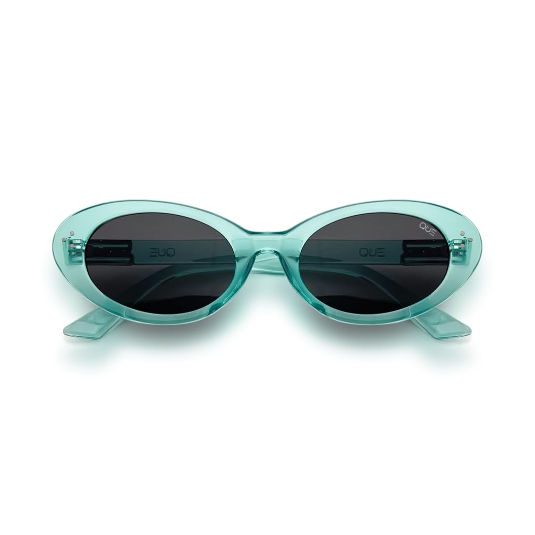 MINTED By Shikhar Dhawan | Women Oval Sunglasses | Teal Transparent Acetate Frame | UV400 Protection | Black Lens | Medium Fit | Retro Street Style Design-image-8
