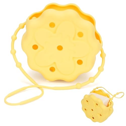 Silicone Shower Steamer Holder Hangable&Durable Shower Steamers Tray Long Lasting Bath Bombs Holder Aromatherapy Diffuser Containers Bathroom Accessory for Decor Yellow