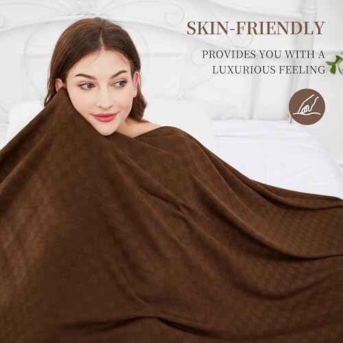 Image of AmyHomie Cooling Waffle Blanket Queen Size, 100% Rayon Derived from Bamboo