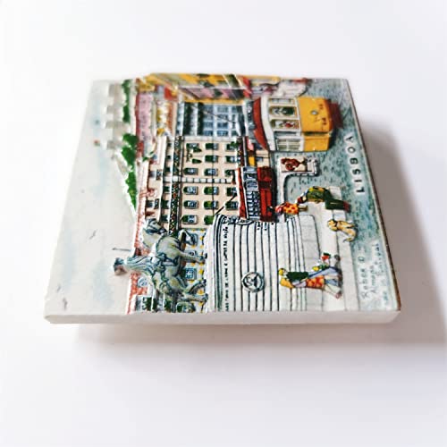 Imán 3D Lisboa Portugal Resina Decorativo 7x7 cm miniatura 3