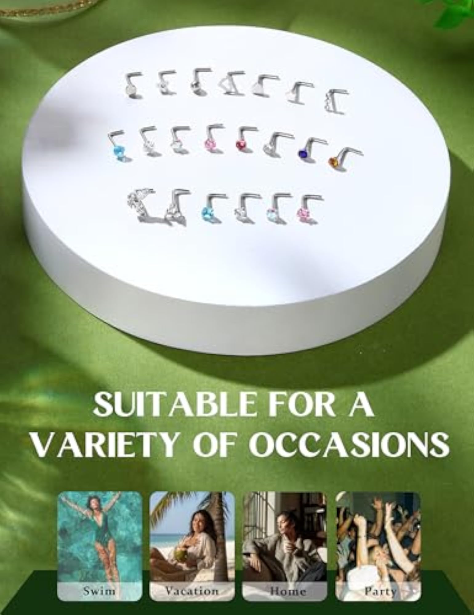 21 Pieces Nose Piercing Plug Set