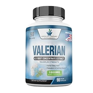 Valerian Root Capsules Organic 1800mg, Natural Sleep Aid, Sleeping Supplements, Alternative to Melatonin Gummies, 90…