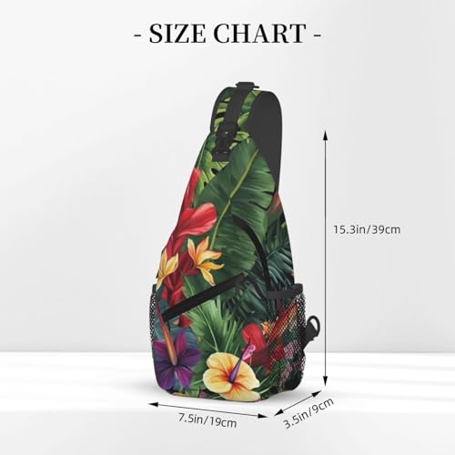 Bolso cruzado tropical para pecho para hombre y mujer miniatura 3