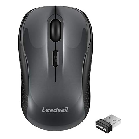 LeadsaiL Wireless Mouse, 2.4GHz USB, Noiseless, Compact, Portable, 12 Months Battery Life Cover