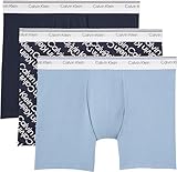 Calvin Klein Calzoncillos bóxer Pack de 3 Hombre Trunks Balance con Logotipo en la Cintura, Multicolor (Turbulence/CK CK Logo_Black/ Black), S