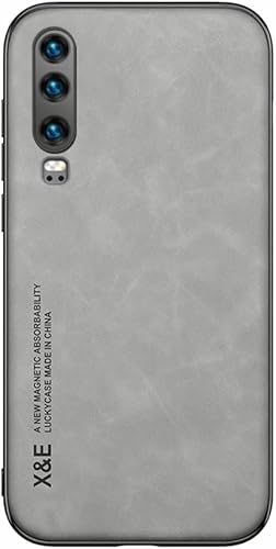 Silklike Caso para Huawei P30 - Cubierta Parachoques Placa De Metal Incorporada Para Huawei P30 - Gris
