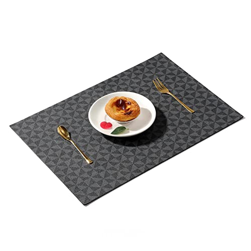 Jiaer Sentai Lot de 4 sets de table en cuir PVC - Motif à carreaux rétro - Résistants à l'eau et à l'huile - Lavables - 45 x 30 cm Cover