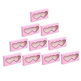NOLITOY 10pcs Eyelash Card Box Packaging Empty Lash Metal Cat Ear Headband Yellow Flower for Hair Eyelash Organizer Window False Eyelashes Lash Cases Paper Packing Box Pink Heart-shaped
