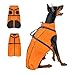 OneTigris Hundejacke, Wasserdichter Winterweste Jacken Hundemantel Mit Bediengriff, Bequeme Ausscheidung, Reißverschluss und Elastisches Design, Einfaches An-und Ausziehen, Reflektierend,M,Orange