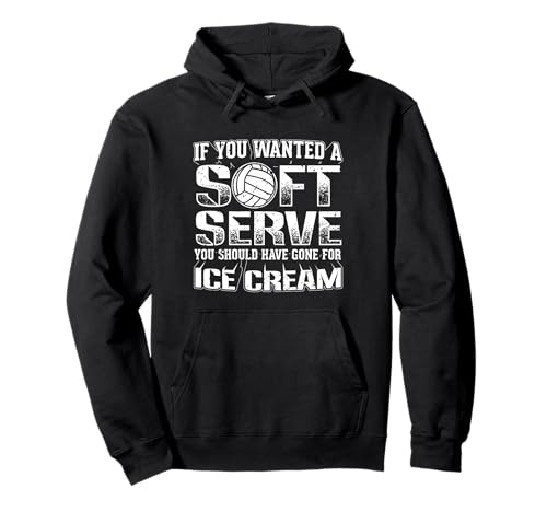 Funny Volleyball Design Soft Serve Go For Ice Cream Pullover Hoodie