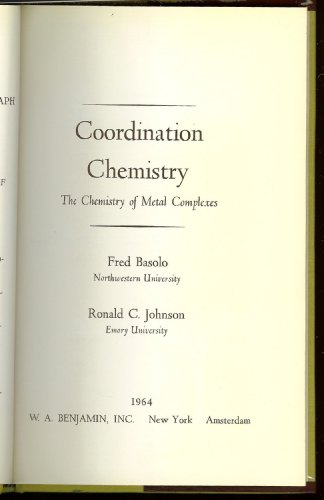Coordination Chemistry; the Chemistry of Metal ... B000L3YLZQ Book Cover