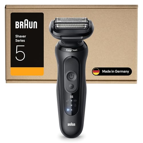 Image of Braun Series 5 Electric Shaver, Up to 50 Min, Wireless, Wet & Dry Razor for Men, 100% Waterproof, 52-N1000SI, Black