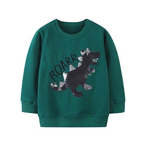 Baby Girls Coat, Children Kid Boys Cartoon Aanimal Print T-Shirt Tops Casual Pullover Sweatshirt 1-7 Years Army Green
