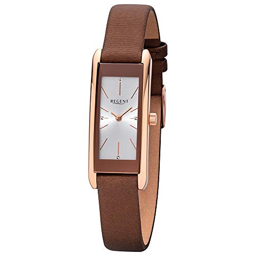 Preisvergleich Produktbild REGENT Damen-Armbanduhr Edelstahl Rose mit Lederband BA-461