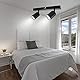Dehobo Led Deckenstrahler Schwenkbar 350° - Deckenstrahler 2 Flammig Deckenleuchte GU10, LED Wandstrahler Schwarz, Spotlight Lampe Deckenlampe für Wohnzimmer Schlafzimmer Küche, Nein GU10 Leuchtmittel