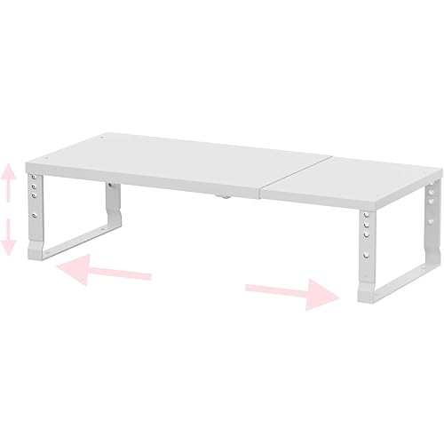 Adjustable Metal Shelving Unit, Stackable & Expendable Storage Rack for Home/Office/Kitchen, Space-Saving,Sturdy&Durable,Easy Assembly(1PACK/Medium/White