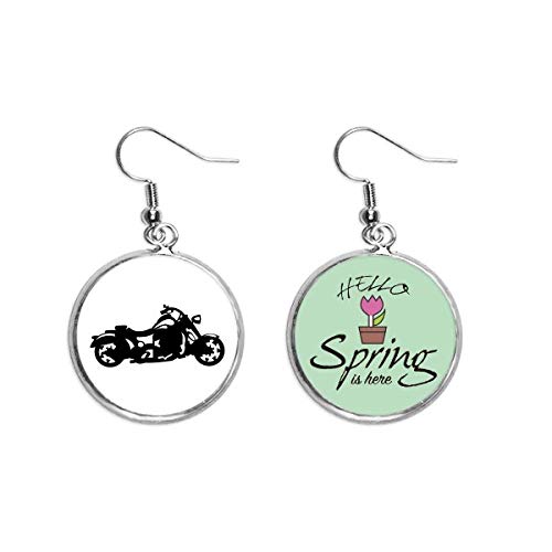 Pendientes de moto negros ligeros antialérgicos para looks diarios de primavera