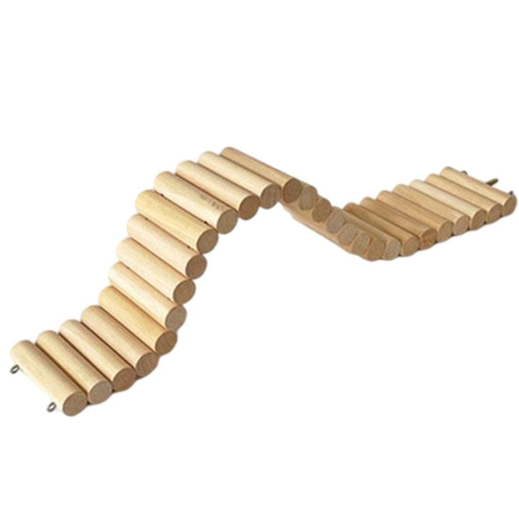 Pont pour hamster en bois 7,5x50cm avec plateforme de grimpe et échelle