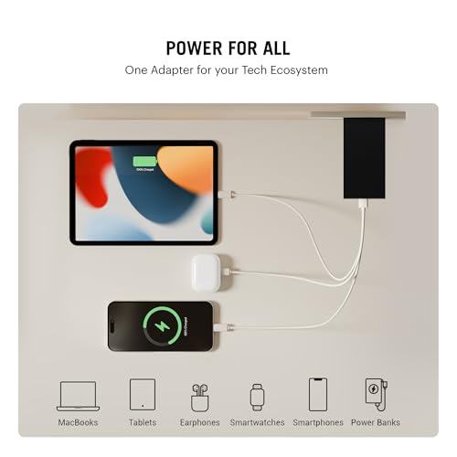 Image of DailyObjects POP 67W Triple Port GaN Charger Adapter with Foldable Pins|USB-C Dual Port & Type A Power Output|Fast Charging|Support iPhone 12 13 14 15 16 pro Max,ipad,Samsung,MacBook M1 M2-Black