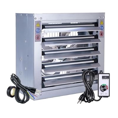 FARMLULU 24" Wall Mounted Exhaust Fan 4700 CFM, Variable Speed Ventilation Fans with Automatic Shutter, Industrial Commercial Vent Fan for Shop, Greenhouse, or Garage, 6200 SQF Coverage Area