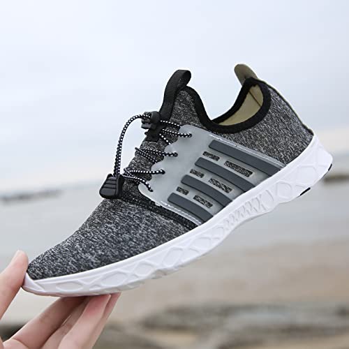 Whatseaso Womens Water Shoes Lightweight Quick Dry Aqua Barefoot Athletic Sports Shoes For Beach Swim Boating Hiking Surfing Yaga 7 Women/6 Men, Dark Grey #TOP4