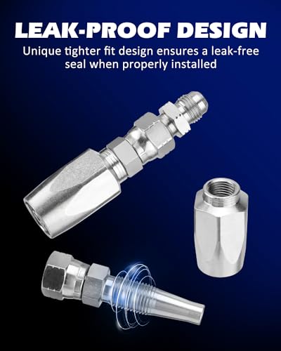 Image of SPARKWHIZ Hydraulic Hose Repair Kit, 3 /8 inch Inner Diameter Reusable, 2-Wire Reusable Hydraulic Repair Fitting (Pack of 2)