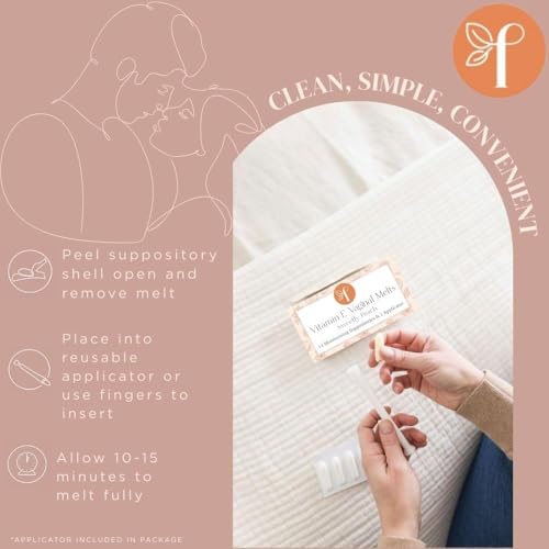 Image of Femallay Peach Scented Vaginal Moisturizing Suppository, 100% Natural Solution for Dryness and Odor, Quick Melting and Long Lasting 14 Suppositories + 1 Applicator, 2-Pack