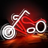 Motorcycle Neon Sign for Man Cave Motor LED Light up Sign for Wall or Garage Decor Neon light for Auto Room Repair Shop Workshop Birthday Gift,Size16.1 * 8.6inch(ZYLD076)