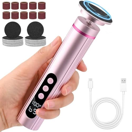 Lima Electrica pies Durezas 2 EN 1 Recargable Electrica Aparato de Pedicura Pedicura Profesional Para Pies con Pantalla LCD y 9 Niveles para Pieles Muertas Duras Agrietadas