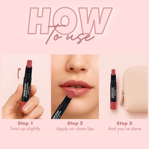 Image of Maliao Super Stay No Transfer Lipstick | Long Lasting Matte Finish | Waterproof & Smudge-Proof Formula | High Pigment Color | Lightweight & Comfortable Wear | Rouge Red, 3.8g