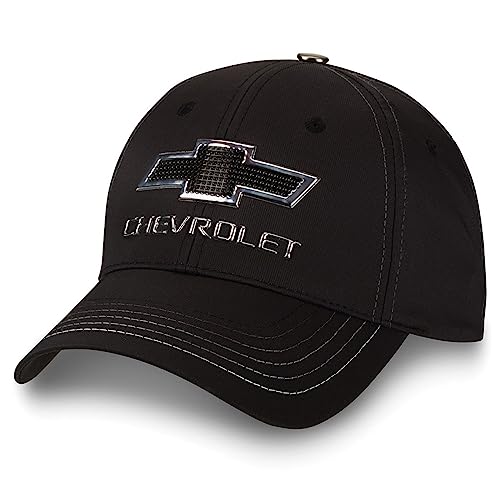 Chevy Truck Black/Silver Metallic Badge Logo Cap New Chevrolet Bowtie Hat