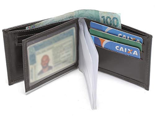 Carteira Masculina Couro Porta Cartão Documento