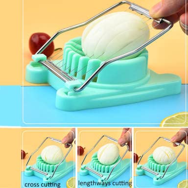 Eidanz Plastic Egg Slicer 8 Wires Multifunctional Heavy Duty Aluminum Soft Egg Safe Cutter For Evenly Slicing Hard Boiled Eggs Green #TOP2