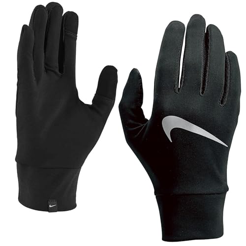 Nike Herren Handschuhe 9331/67 Lightweight Technologie Running, 082 Black/Silver, M, 9331-75