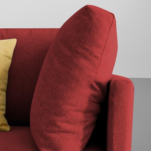 Image of Carina LHS 6 Seater L Shape Sofa Set for Living Room (Maroon Fabric) Premium Fabric Sofa