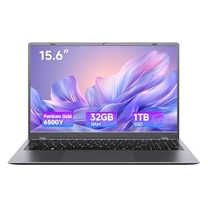 Computadora portátil de 15.6″, 32 GB RAM 1 TB SSD, procesador dorado 6500Y (2 núcleos, hasta 3.4 GHz), pantalla FHD de 1080P, cámara web, WiFi 5, BT5.0, tipo C, gris espacial, computadoras