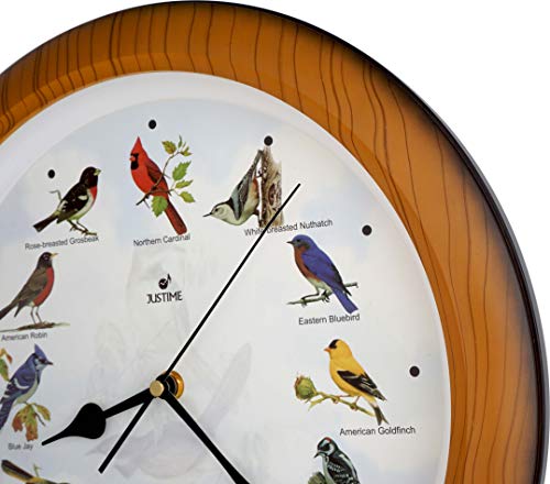 Lovely Collection 14-Inch Plays 12 Popular North American Bird's Songs Wall Clock Mantel Clock Home Deco Multicolor (Tcbd007-W Faux Wood) #TOP3