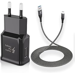 Cargador Carga Rapida S20 Fe Cargador Tipo C Carga Rapida con Nylon USB C Cable de Carga 2M Compatible con Samsung Galaxy A13, A33, A53, A34, S21, S20 FE, S10, S9, S8 Plus, Z Flip3, Z Fold3, M53, Cargadores Moviles Carga Rapida