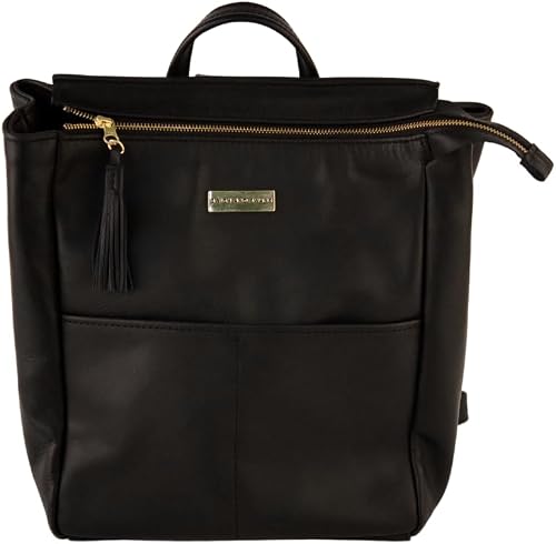 Genuine Leather Nappy Backpack (Black)