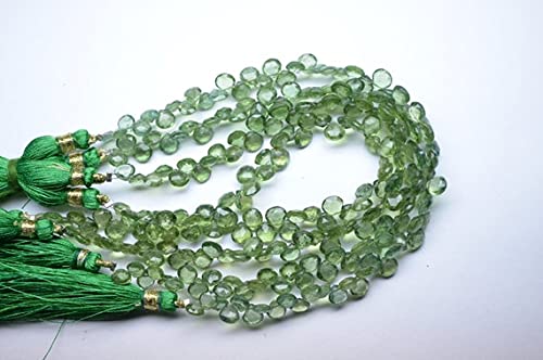 Briolettes en péridot et apatite verte LKBEADS, gemmes en cœur de qualité supérieure