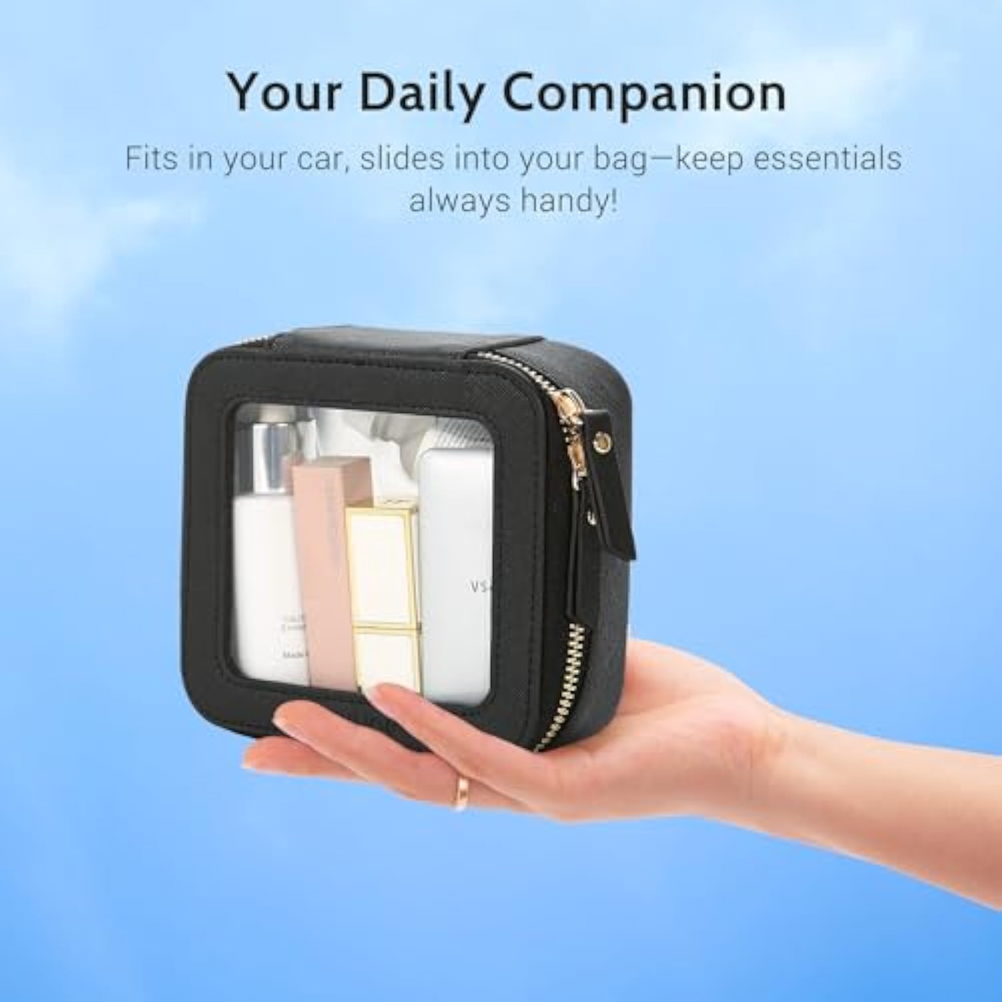 Mini Clear Makeup Bag, Small Cosmetic Pouch