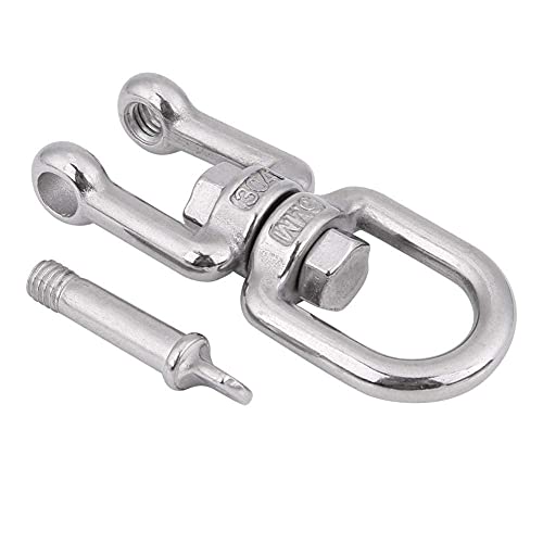 KIMISS Edelstahl Jaw Swivel Snap, Schnappschäkel Schwerlast 304 Edelstahl Swivel Ring Snap Rollen Schäkel Gerät(6mm)