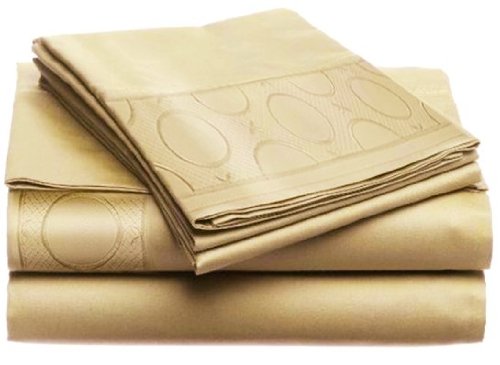 LUXURIOUS Jill Morgan Embroided -Allegra QUEEN 4pc Sheet Set, 3-JMA-179, TAUPE by Home Dynamix