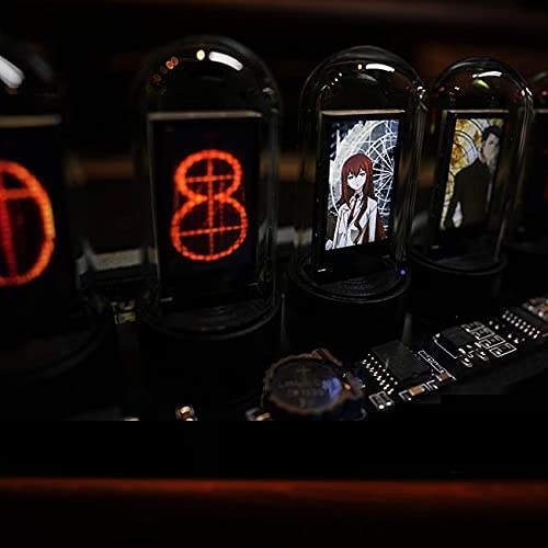 Eyes.sys, Nixie Tube Ips Vintage Digital Alarm Clock,6 Bit Rgb Glow Lcd Time Photo Display,Diy Nixie Tube Clock Simulation, 12 And 24 Hours Display,5V Usb Creative Retro Desk Decoration Gift (Black) #TOP3