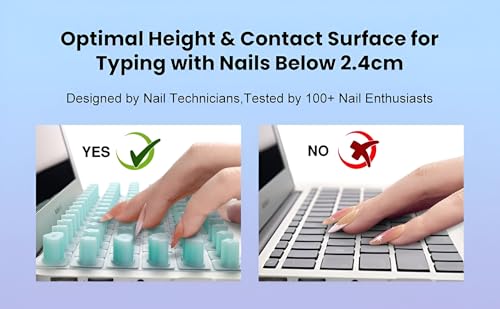Image of RAYA Premium Keyboard Protector for 2021-2024 Release MacBook Air 13.6 inch [A3113 A2681 M2 /M3] & MacBook Air 15.3 inch [A3114 A2941 M2 /M3] Keyboard Skin Cover (Nail Art Mint)