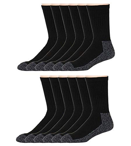 Nc Hosiery Heavy Duty Black Reinforced Crew - American Sport Men's Socks #TOP4